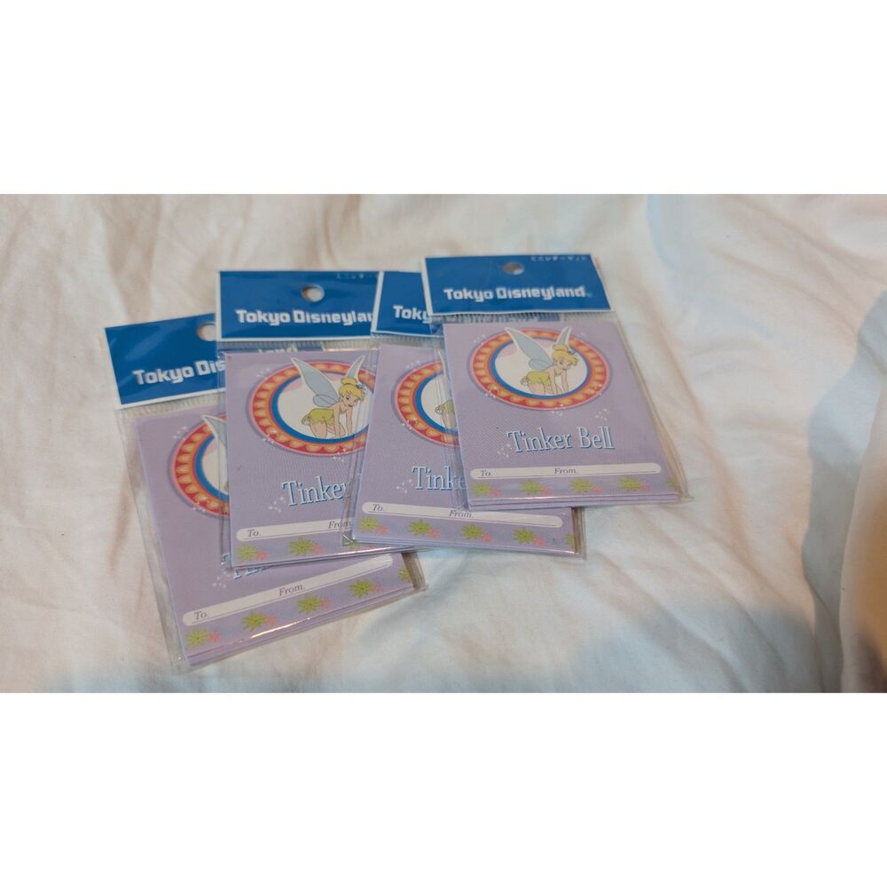 Set of 4 Tokyo Disneyland Tinker Bell Gift Tags